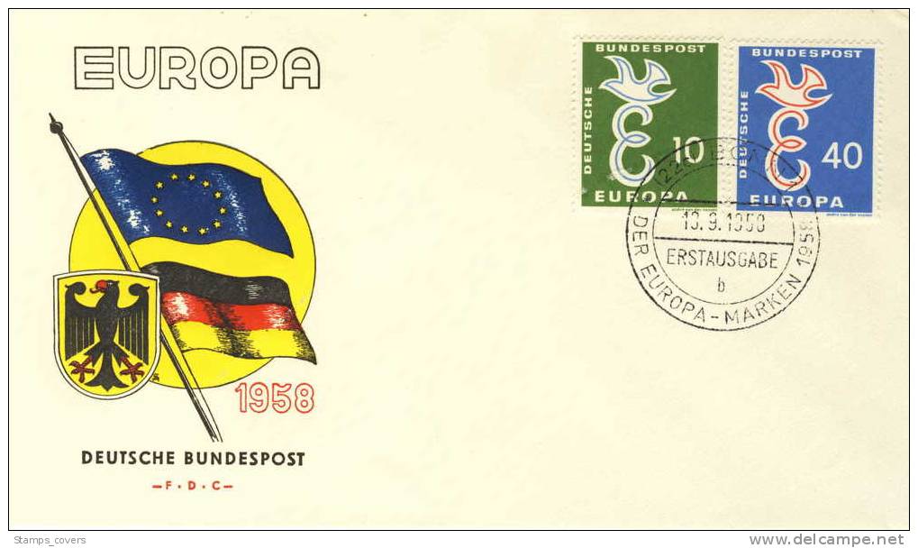 BUND FDC MICHEL 295/96 EUROPA 1958 - 1958