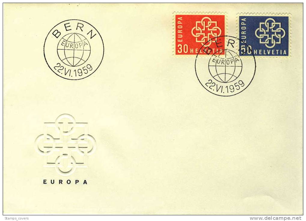 SWITZERLAND FDC MICHEL 679/80 EUROPA 1959 - 1959