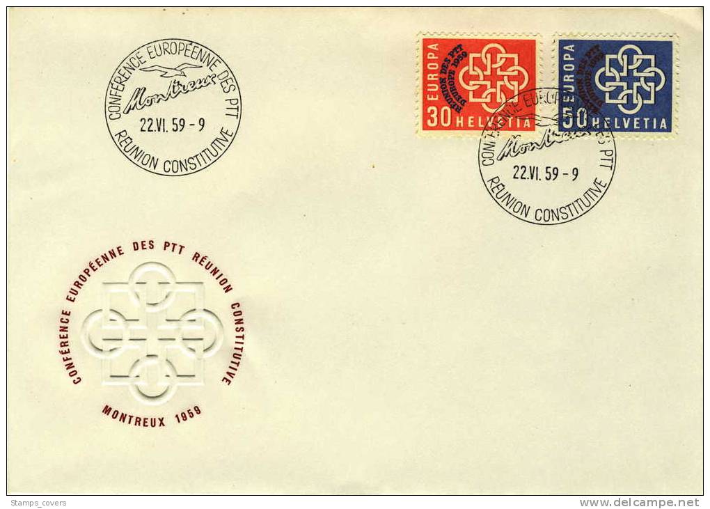 SWITZERLAND FDC MICHEL 681/82 EUROPA 1959 - 1959