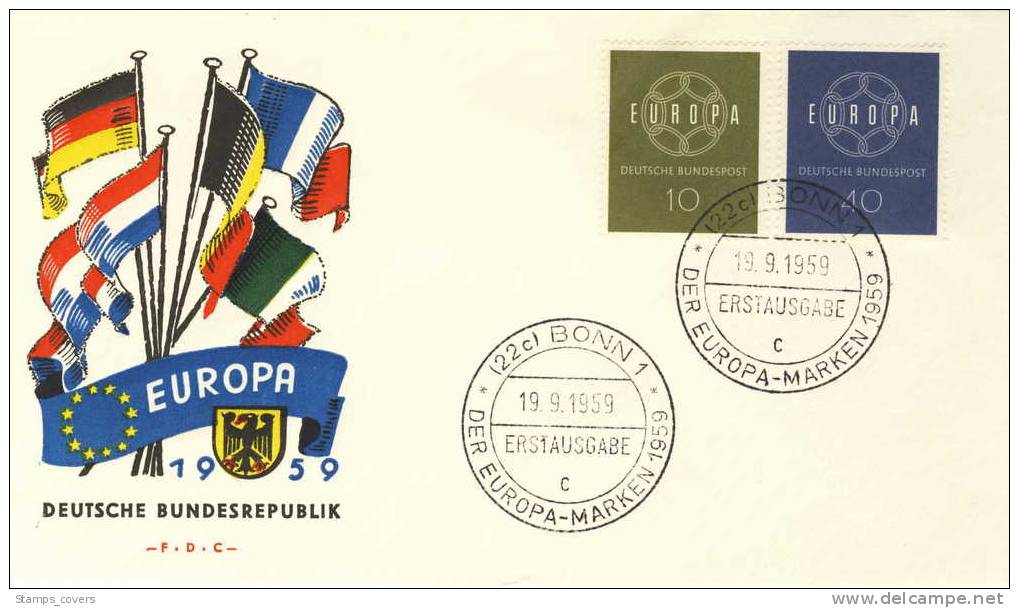 BUND FDC MICHEL 320/21 EUROPA 1959 - 1959