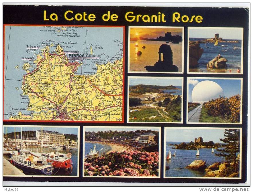 La Cote De Granit Rose--1983--Vues Diverses Et Carte Géographique,cpm  éd Jack - Cartes Géographiques