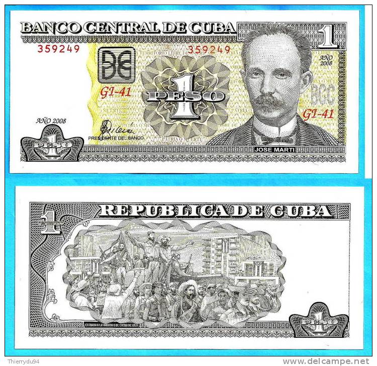 Cuba 1 Peso 2008 Neuf UNC Jose Marti Kuba Pesos Non Circulé. - Cuba