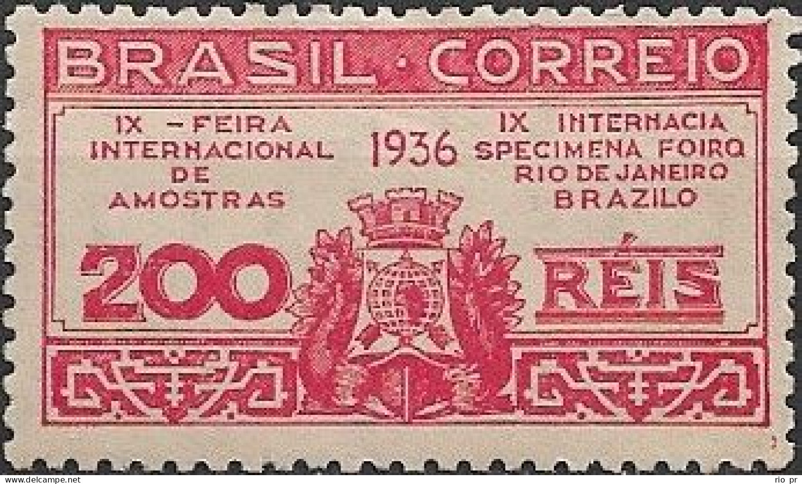 BRAZIL - 9th INTERNATIONAL SAMPLE FAIR, RIO DE JANEIRO 1936 - MH - Ongebruikt