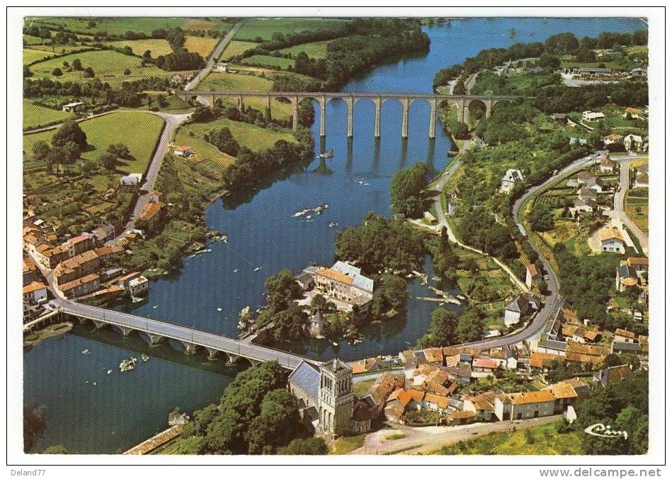 L´ ISLE-JOURDAIN - Vue Aérienne , Le Viaduc Et La Vienne - L'Isle Jourdain