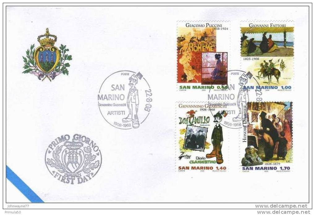 SAN MARINO 2008 ARTISTI BUSTA FDC - FDC