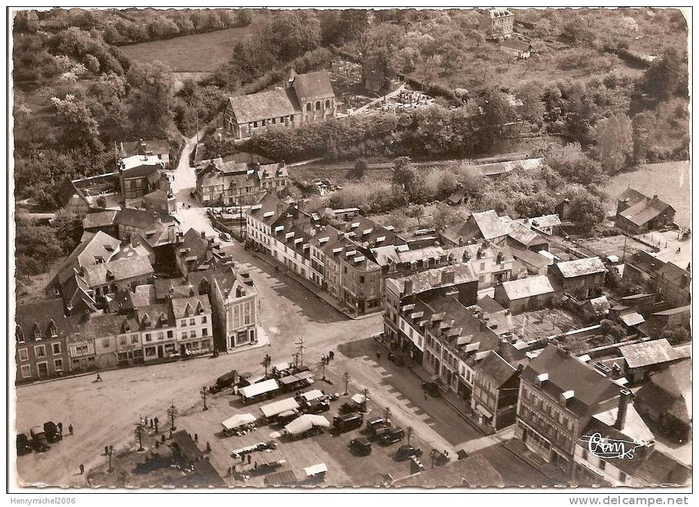 Cpsm St Georges Du Vièvre Et Le Marché, Vue Aérienne, Ed Combier - Sonstige & Ohne Zuordnung