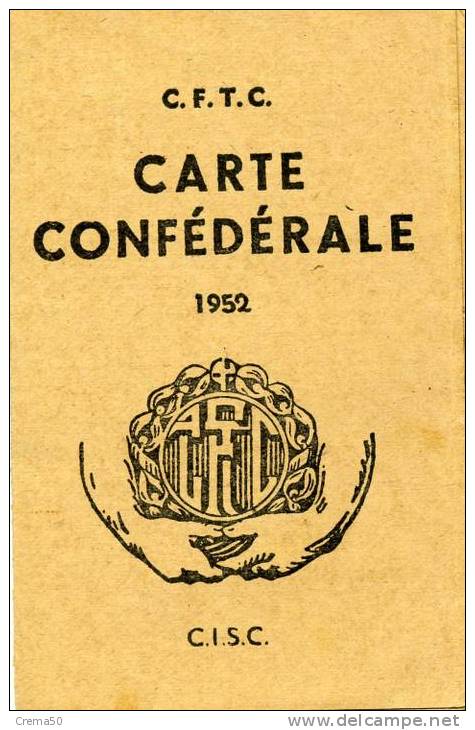 CARTE CONFEDERALE 1952 - Ohne Zuordnung