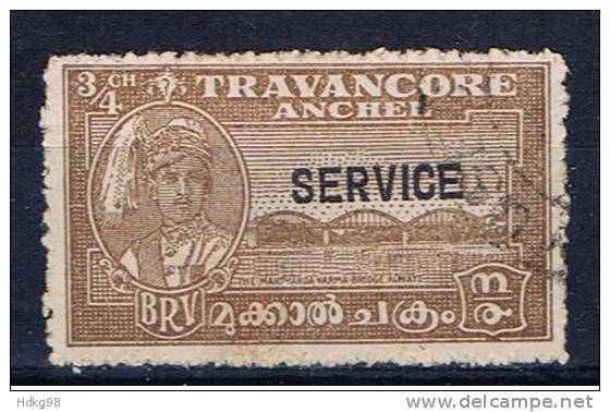 IND+ Travancore 1942 Mi 44 Dienstmarke - Travancore