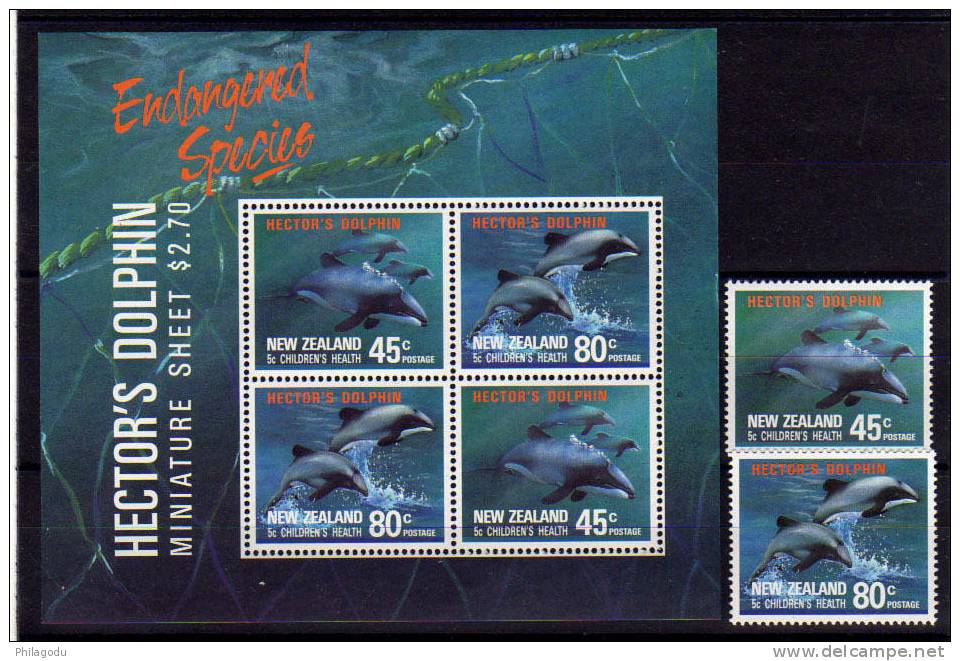 Nouvelle Zélande 1991, Le Dauphin D’Hector, ++ Neuf Sans Charnière ++ Mint - Dolphins