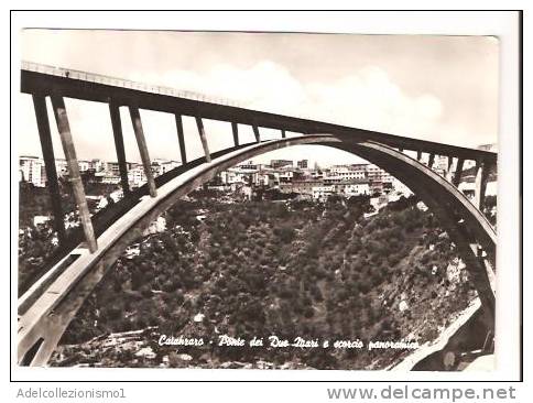 22212)cartolina Illustratoria  Catanzaro - Ponte Dei Due Mari E  Panorama - Catanzaro