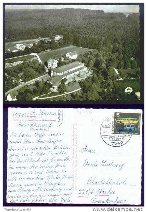 AK Schömberg, Kreis Calw Im Schwarzwald KURHAUS Luftaufnahme  10.01.1966 - 16 Nach 221 B Itzehoe - Calw
