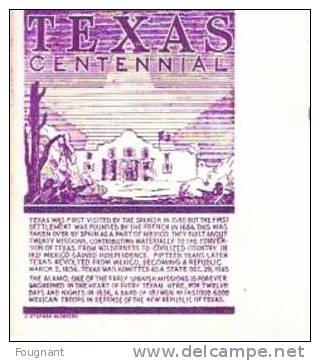 ETATS-UNIS:1945:Timbre N°490.FDC.Centenaire De L´Etat Du TEXAS Dans L´Union.Oblit.AUSTIN.(Ala Mo)) - Storia Postale