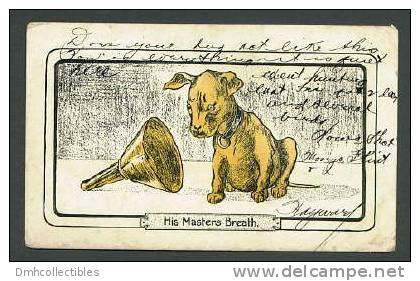 His Master's Breath RCA Victor Antique Advertising Spoof Postcard 1908 (bb-91) - Advertising