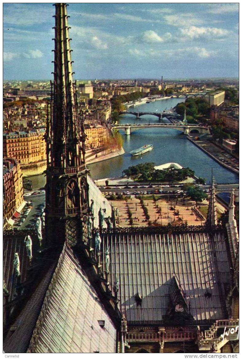 PARIS PANORAMA DE LA SEINE VUE DES TOURS DE NOTRE DAME - Notre Dame De Paris