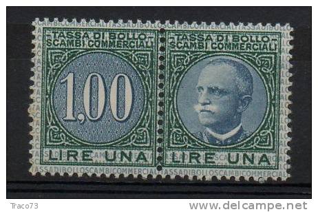 TASSA DI BOLLO SCAMBI COMMERCIALI - Lire 1.00 - NUOVA - Revenue Stamps