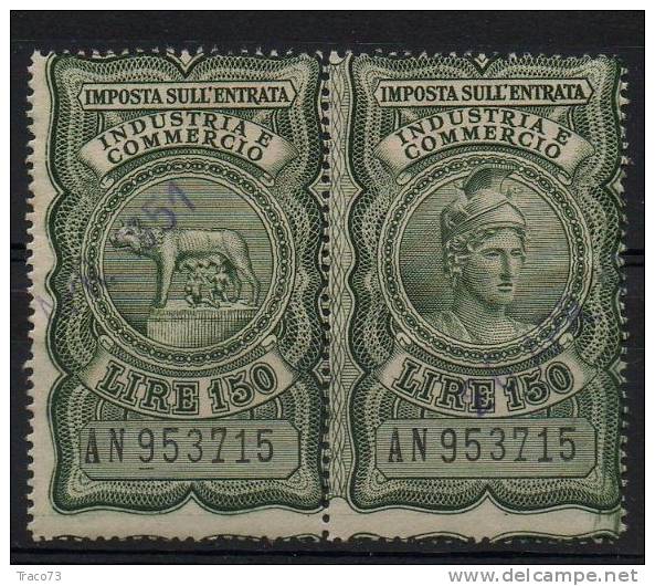 MARCHE DA BOLLO PER IMPOSTA SULL´ENTRATA - LIRE 150 - Revenue Stamps