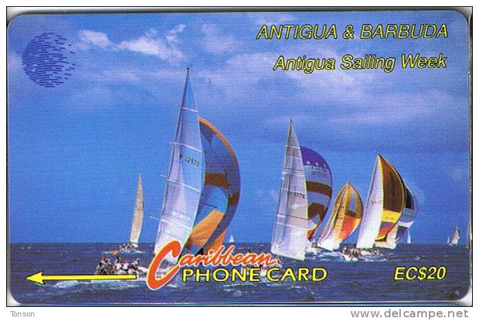 Antigua, ANT-13B, Sailing Week, Ship, Sport , 13CATB Silver Strip. - Antigua And Barbuda