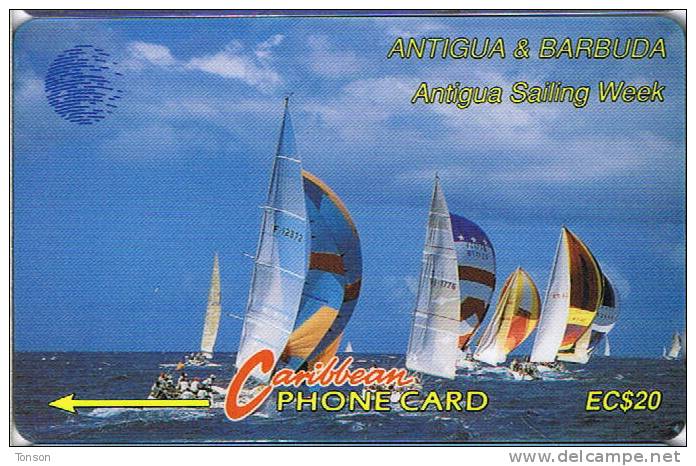 Antigua, ANT-13B, Sailing Week, Ship, Sport , 13CATB White Strip. - Antigua Et Barbuda