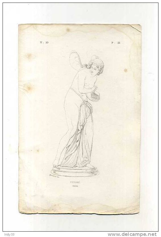 - PSYCHE . REPRO D´UNE SCULPTURE . GRAVURE AU TRAIT DU XIXe S. - Andere & Zonder Classificatie