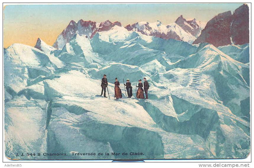 Chamonix Traversée De La Mer De Glace Animée 1909 - Chamonix-Mont-Blanc