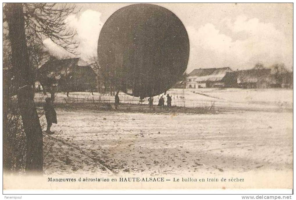 Manoeuvres D'aérostation En HAUTE-ALSACE .  Le Ballon En Train De Sécher - Luchtballon