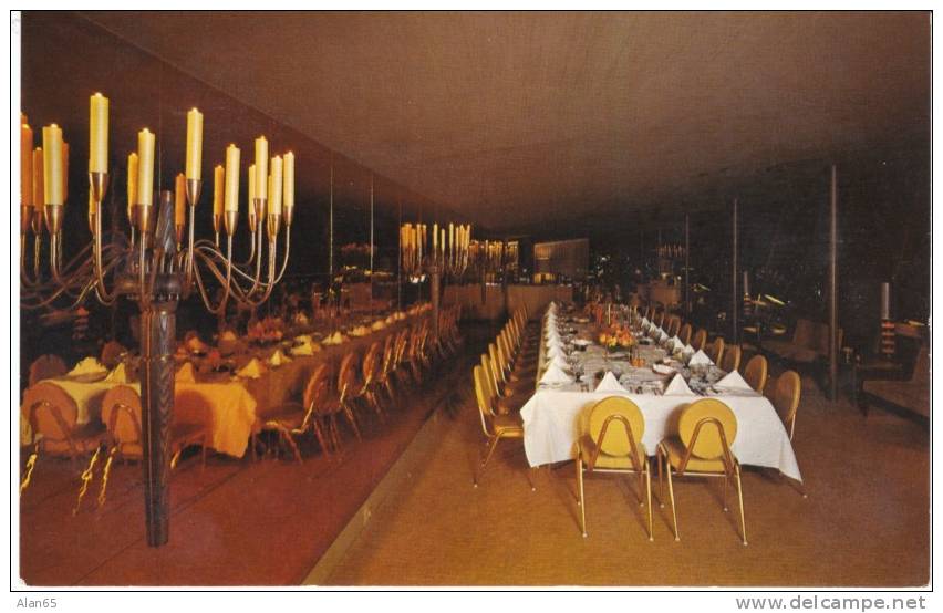 Canlis Seattle Luxury Restaurant Penthouse Dining Room On 1960s Vintage Chrome Postcard - Seattle