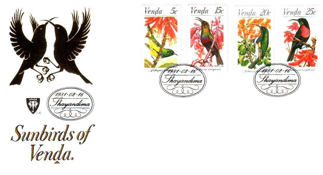 Fdc Venda 1981 Oiseaux Colibris Sunbirds - Kolibries