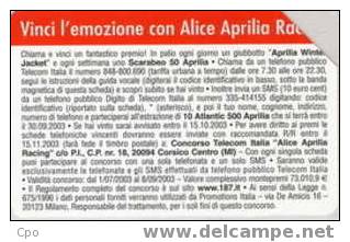 # ITALY A65 Vinci L'emozione Con Alice (31.12.2003)     Tres Bon Etat - Publiques Publicitaires