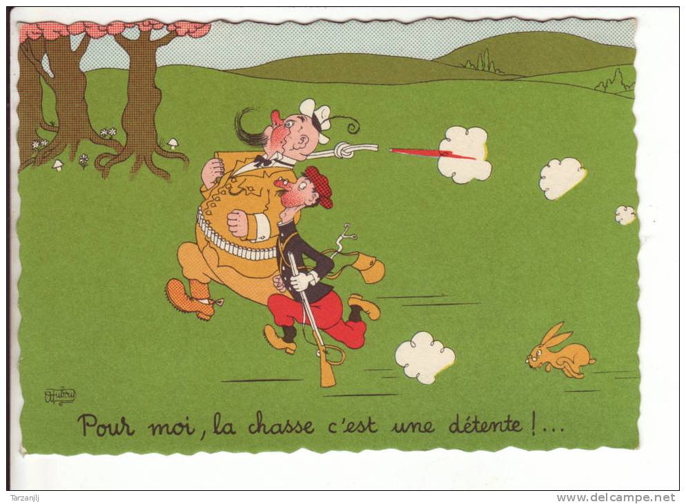 CPSM Illustrée Par Dubout: " Pour Moi, La Chasse C'est Une Détente " 1959 Comme Neuve - Dubout