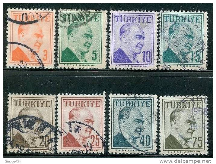 ● TURKIYE  - REPUBBLICA  - 1957 / 58  - N.  1390 . . . .  Usati   -  Lotto  437 - Usados