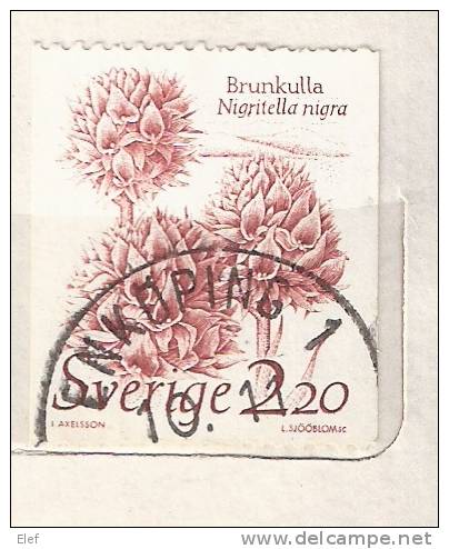 SVERIGE / SUEDE, 1985, Yvert N° 1306, 2,20K ROULETTE , Orchidée Vanille" Nigritella Nigra " , Obl ; B.TB - Used Stamps
