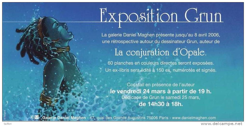 GRUN   Carte Publicitaire, Invitation Vernissage Exposition Galerie D´Art. - Autres & Non Classés