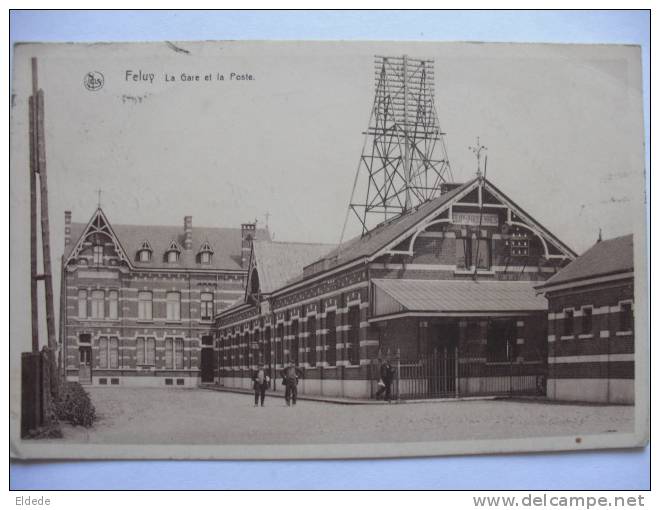 Feluy La Gare Et La Poste  Voyagé Feluy 1946 - Autres & Non Classés