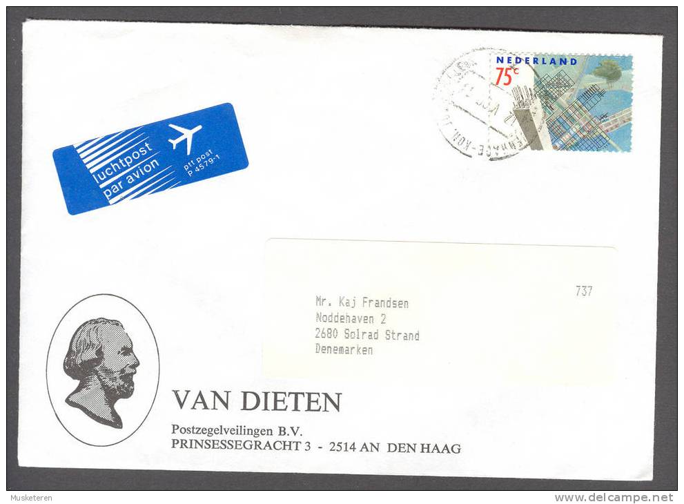 Netherlands Airmail Luchtpost Par Avion Label Van Dieten Cover 1990 Jahrestag Des Deutschen Luftangriffs Auf Rotterdam - Luftpost