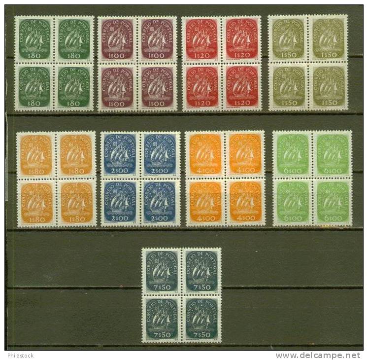 PORTUGAL N° 707 à 715 ** En Blocs De 4 - Unused Stamps