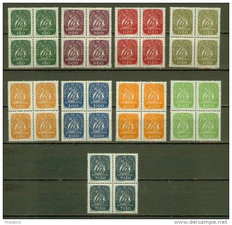 PORTUGAL N° 707 à 715 ** En Blocs De 4 - Unused Stamps