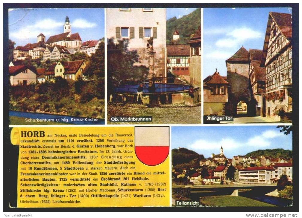 AK HORB AM NECKAR CHRONIK Mehrbildkarte Mit Wappen  Ihlinger Tor 29.-5.71 724 HORB AM NECKAR Nach  X 9417 Zwonitz - Lorch