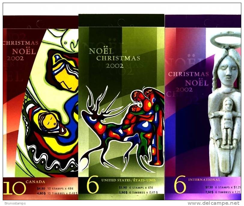CANADA - 2002  CHRISTMAS   THREE  BOOKLETS  MINT NH - Carnets Complets
