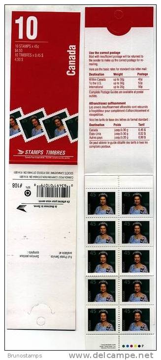 CANADA - 1995  QUEEN ELISABETH  45 C.  BOOKLET  MINT NH - Carnets Complets