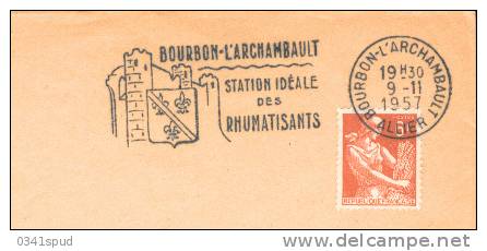 1957 France  03 Bourbon L´Archambault   Thermes  Terme Thermal   Sur Lettre - Kuurwezen
