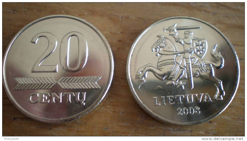 Lituanie 20 Centu 2008 Litai Cent Centas Sortie De Rouleaux! - Lituania