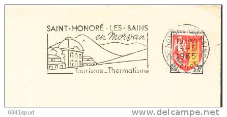 1965 France  58 Saint Honoré Les Bains Thermes  Terme Thermal   Sur Lettre - Bäderwesen