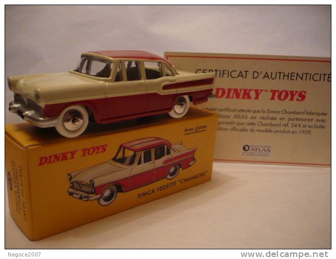 Dinky: Simca Vedette Chambord Ref 24k ,1/43éme,métal, Toute Vitrée, Lire Descriptif - Dinky