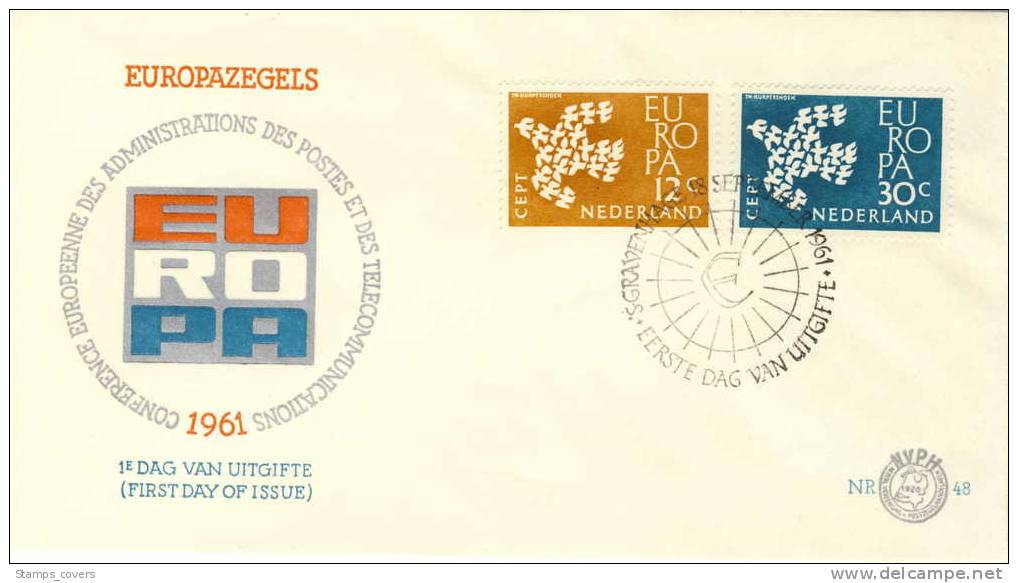 NEDERLAND FDC MICHEL 765/66 EUROPA 1961 - 1961