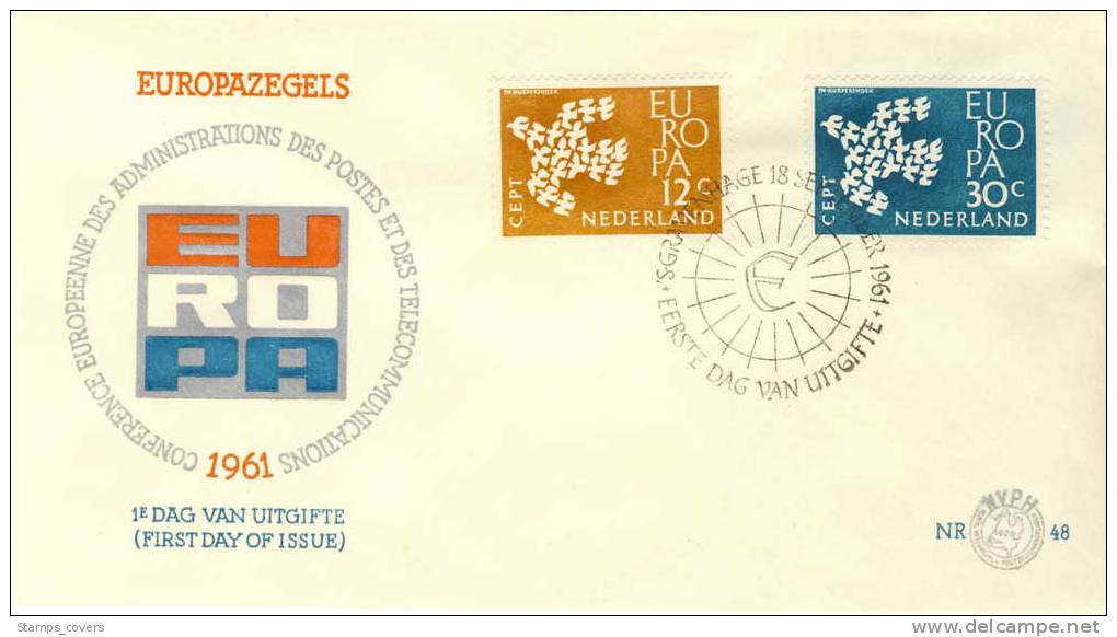 NEDERLAND FDC MICHEL 765/66 EUROPA 1961 - 1961