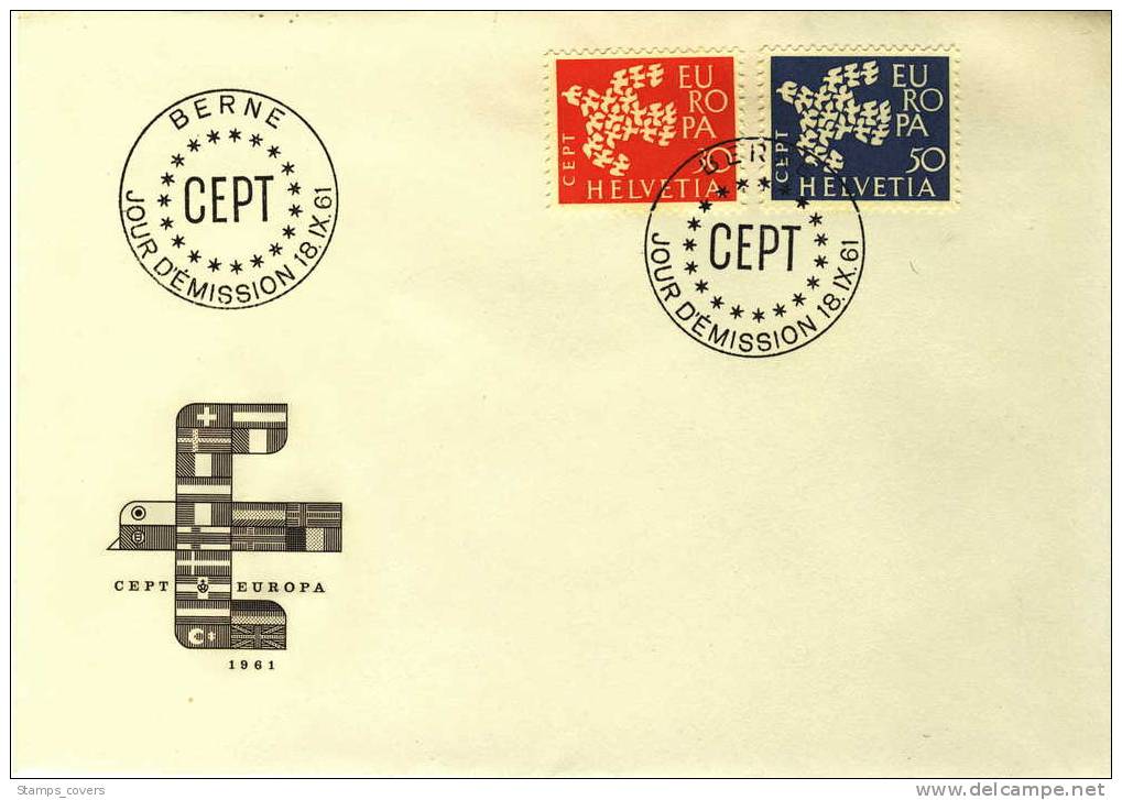 SWITZERLAND FDC MICHEL 736/37 EUROPA 1961 - 1961