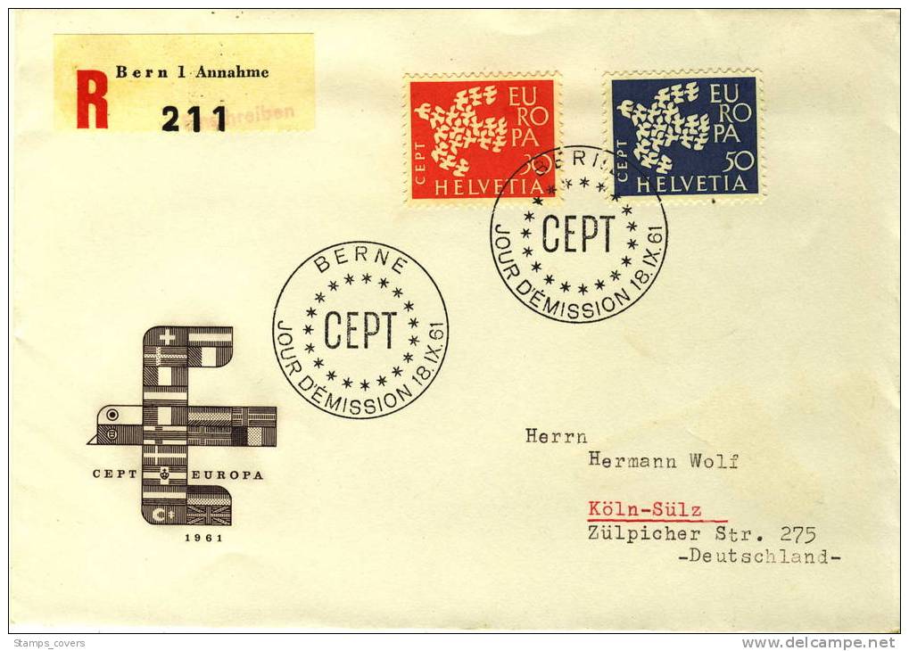 SWITZERLAND FDC MICHEL 736/37 EUROPA 1961 - 1961