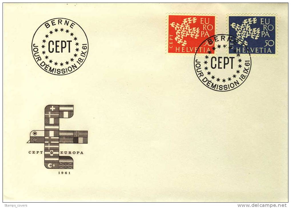 SWITZERLAND FDC MICHEL 736/37 EUROPA 1961 - 1961