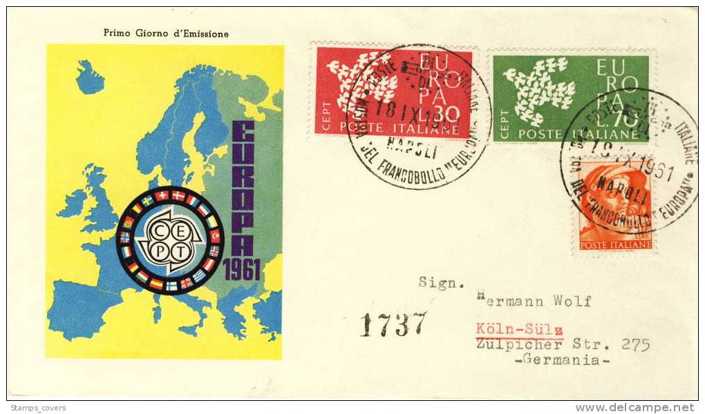 ITALY FDC MICHEL 1113/14 EUROPA 1961 - 1961