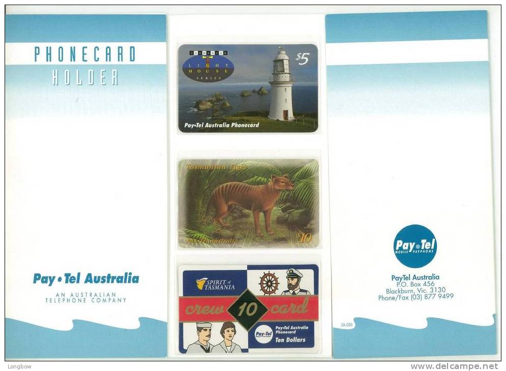 PAYTEL $5 $10 $10 TASMANIAN PHONECARD'S + PACK MINT - Australien